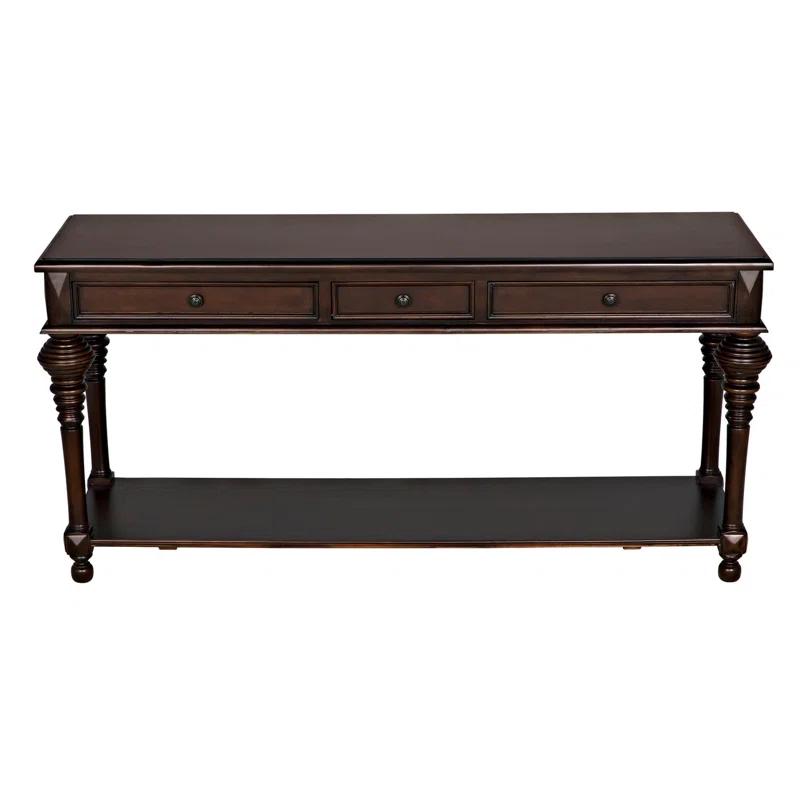 Colonial 72'' Distressed Brown Solid Wood Console Table