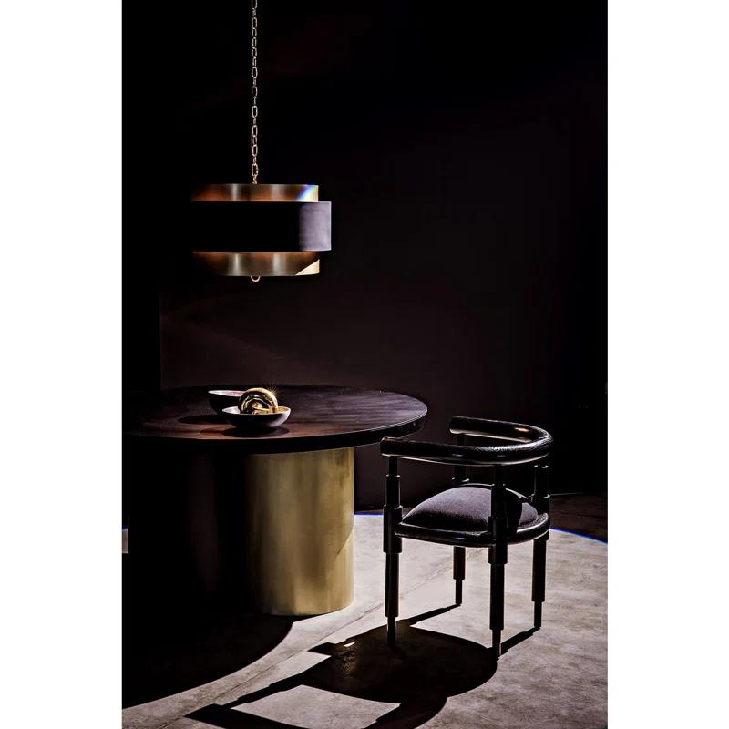 Antique Brass and Matte Black 4-Light Pendant