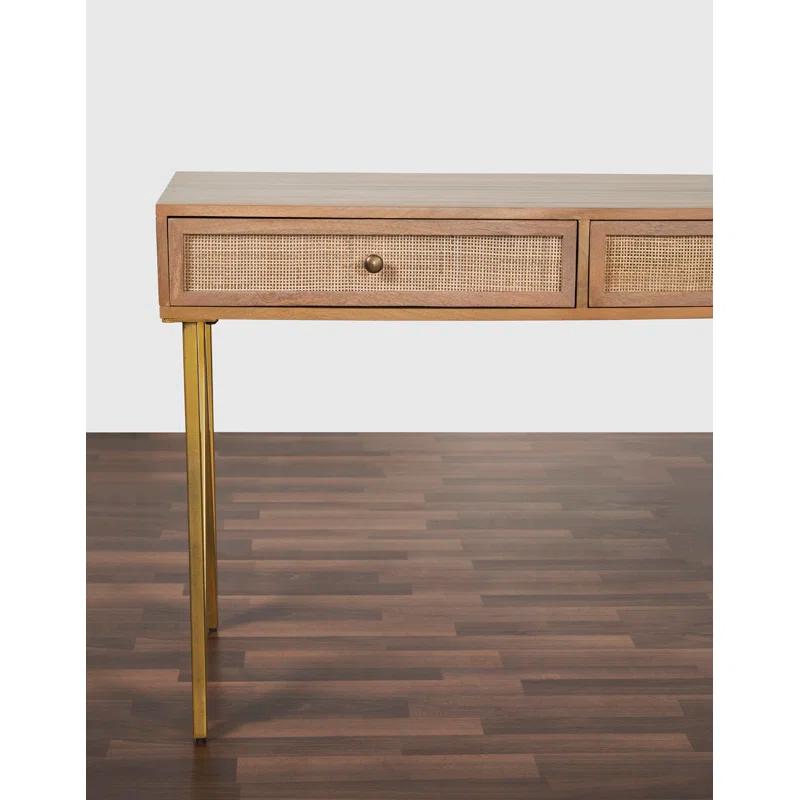 Mod-Arte Lana 45" Solid Wood Writing Desk with 2 Drawers