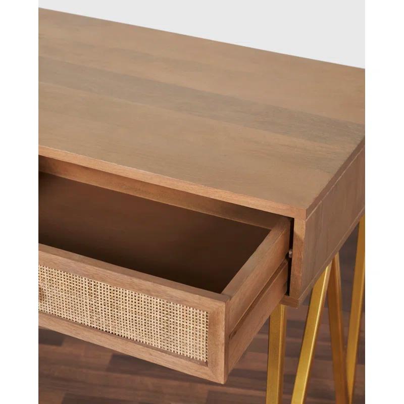 Mod-Arte Lana 45" Solid Wood Writing Desk with 2 Drawers