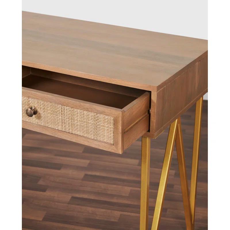 Mod-Arte Lana 45" Solid Wood Writing Desk with 2 Drawers