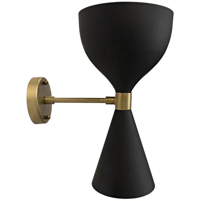 Aegeon Dimmable 2-Light Black Steel Sconce