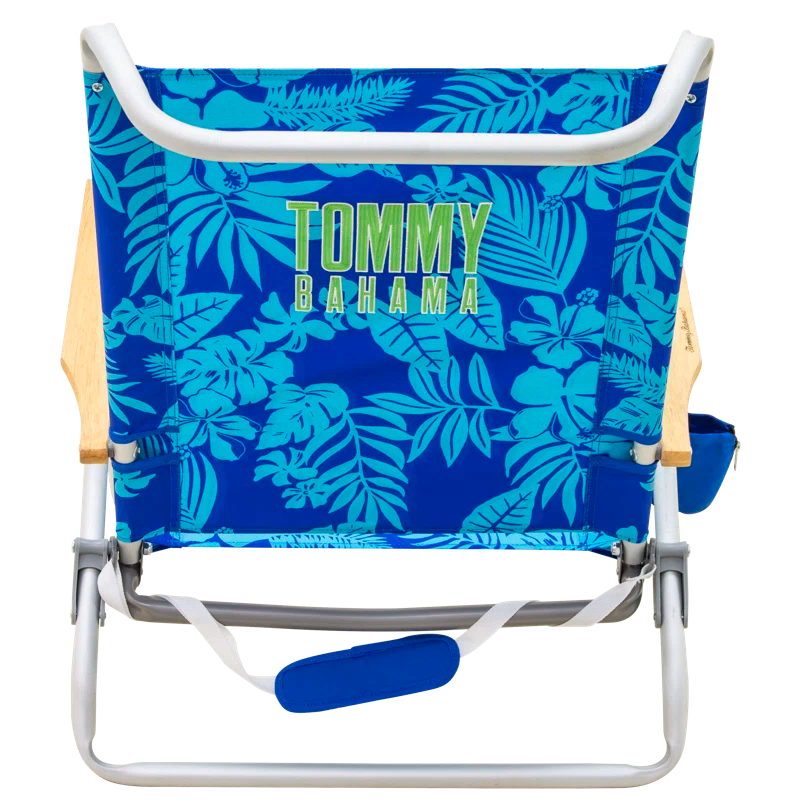 Tommy Bahama 5-Position Lightweight Aluminum Beach Chair with Cup Holder, Blue