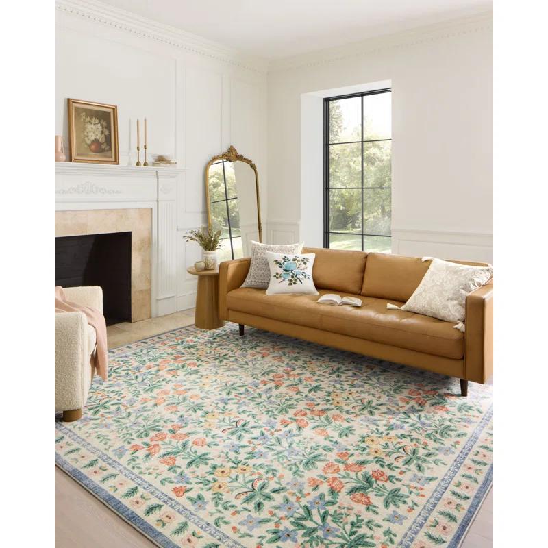 Rifle Paper Co. x Loloi Eden Mughal Garden Cream Rug feat CloudPile