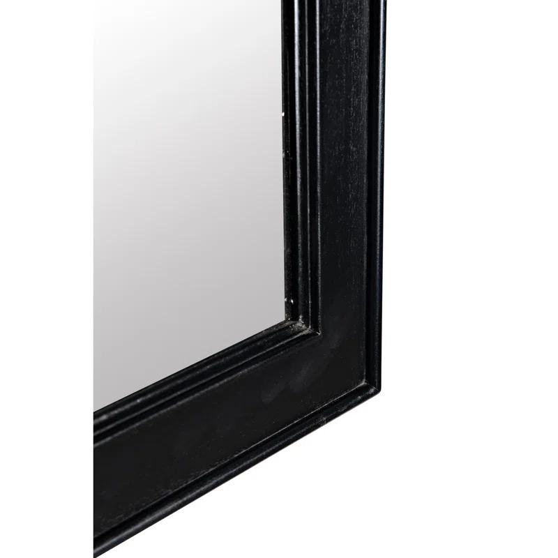 Jess Rectangular Black Wood Wall Mirror