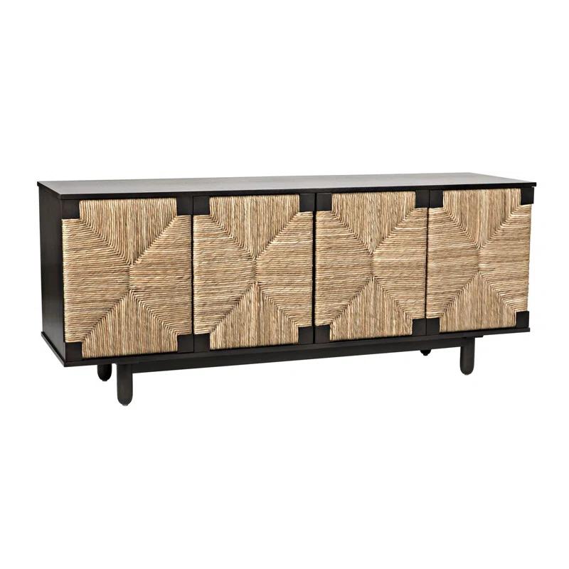 Brook 76.5" Pale Mahogany and Seagrass Sideboard