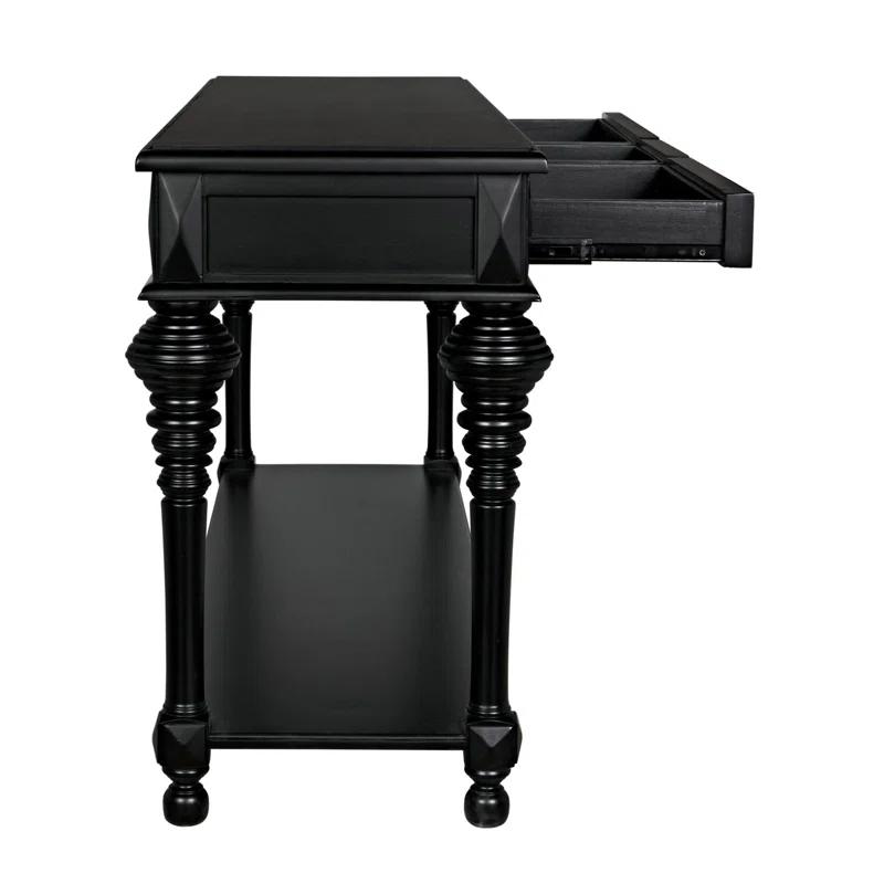 Colonial Elegance 72'' Distressed Black Solid Wood Console With Storage