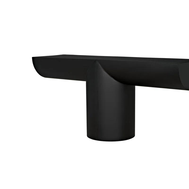 Noir Elegance 72'' Black Steel Rectangular Console Table