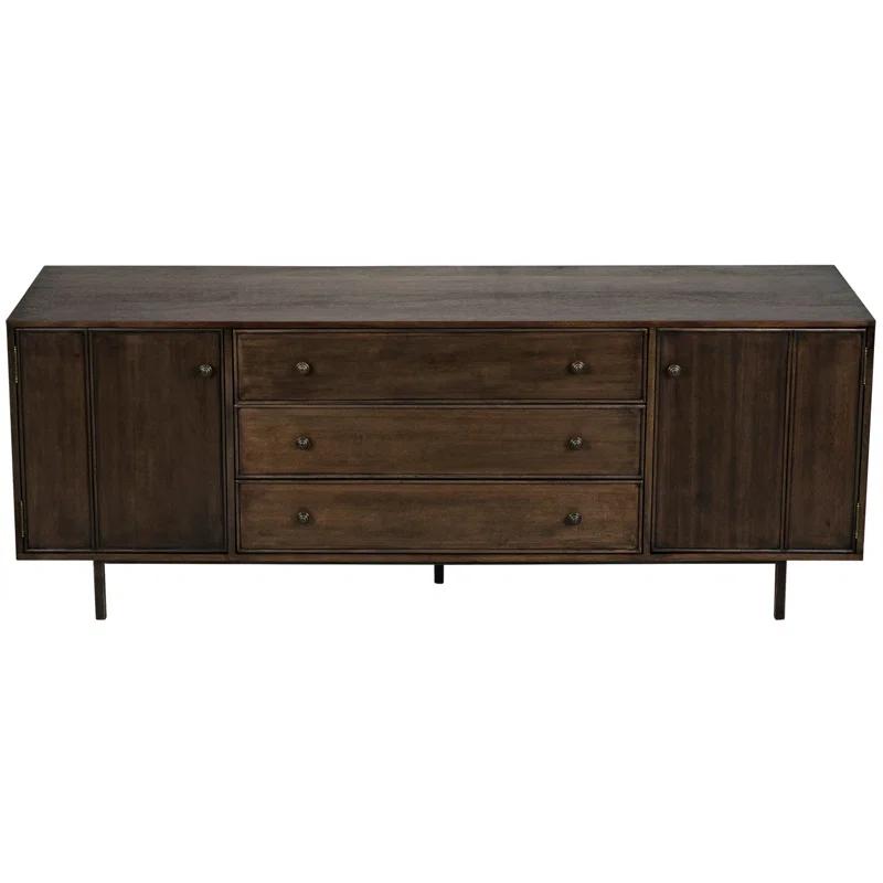 Boston 84'' Ebony Walnut Solid Wood Sideboard