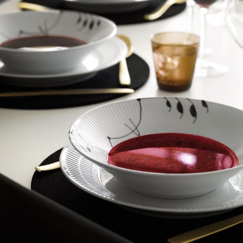 Elegant Winter White Porcelain Dinner Plate, Handcrafted & Microwave-Safe