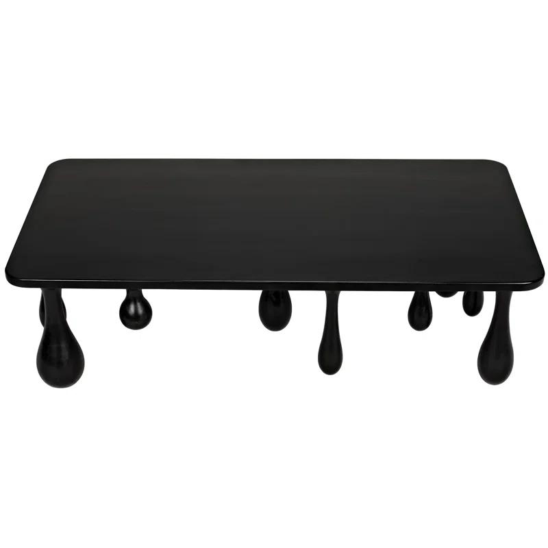 Noir Hand-Rubbed Black Drop Coffee Table, 33x64 in