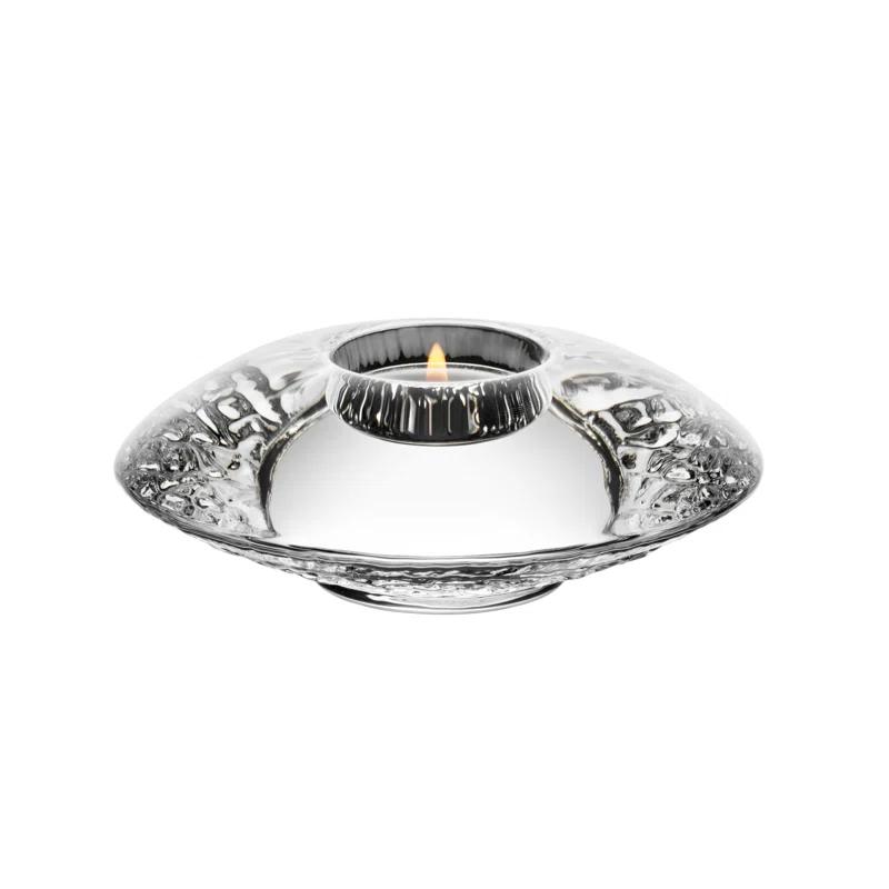 Elegant Discus Crystal 6" Candle Lantern for Soft Shimmer