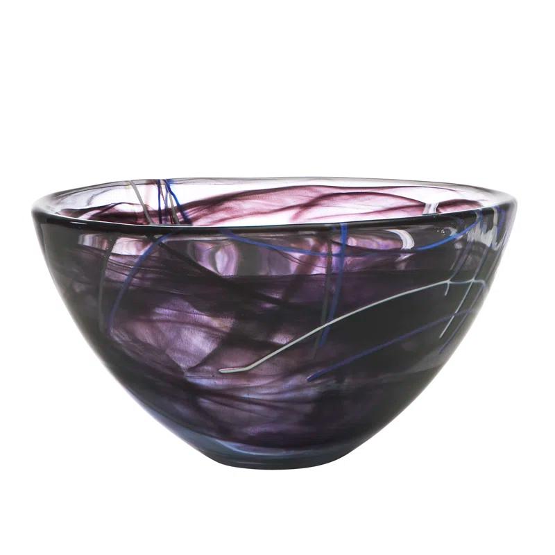 Kosta Boda Medium Black Glass Heart-Shaped Serving Bowl