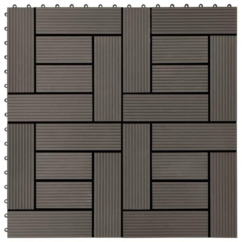 VidaXL 11 Pieces Decking Tiles WPC 11.8" x 11.8" 1 Sqm