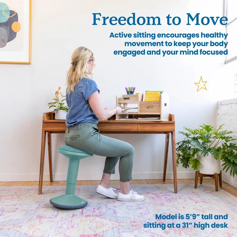ECR4Kids Sitwell Wobble Stool with Cushion, Adjustable Height, Active Seating