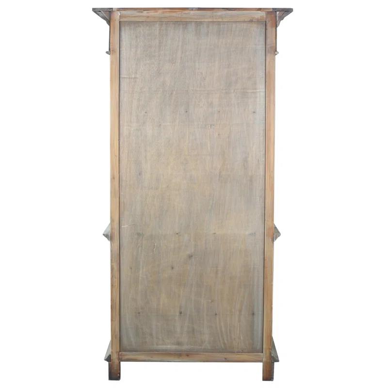 Cottage Hutch Buffet Driftwood Brown Bookcase Cabinet Solid Wood Mahogany