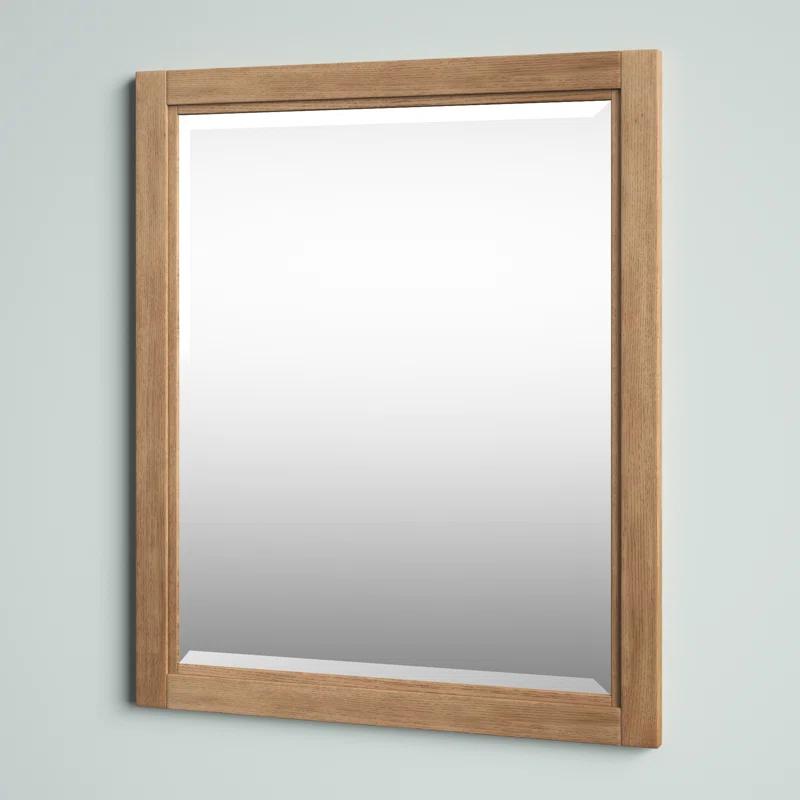 Montecito Weathered Natural Brown Oak Rectangular Wall Mirror