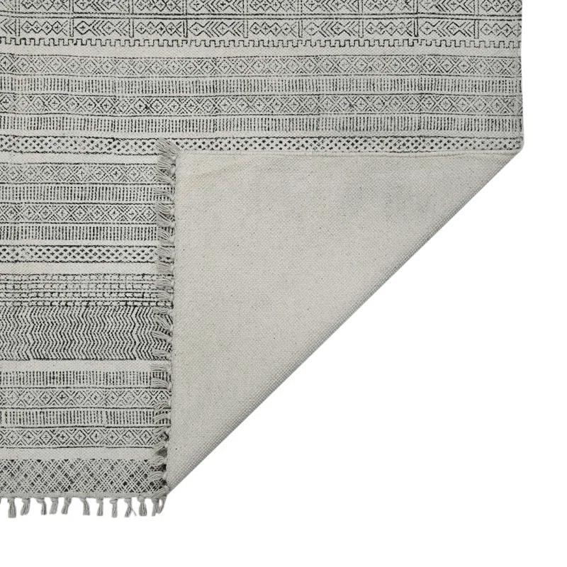 AMER Rugs Dune Alliya Charcoal Flatweave Cotton Area Rug