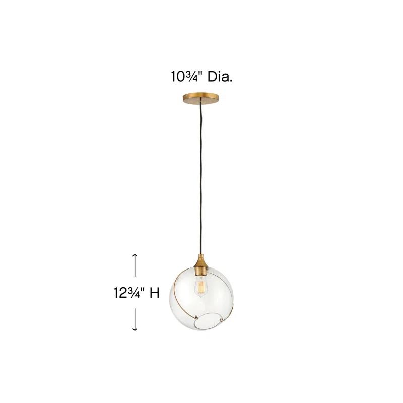 Heritage Brass Globe Pendant with Clear Glass Shade