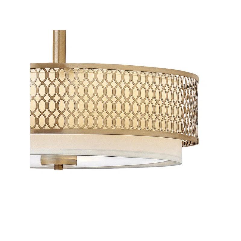 3-Light Unique / Statement Drum Chandelier