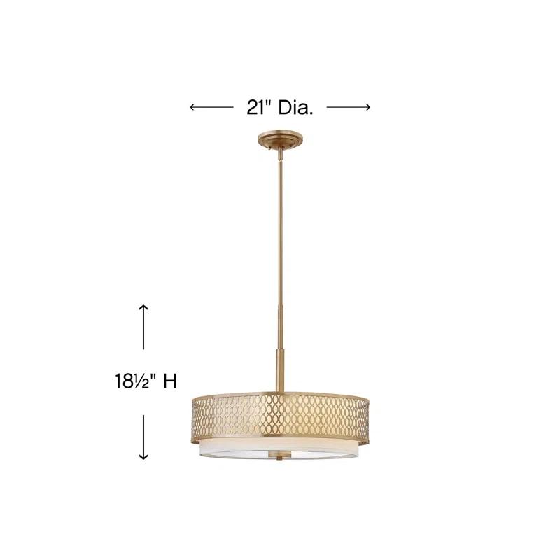 3-Light Unique / Statement Drum Chandelier