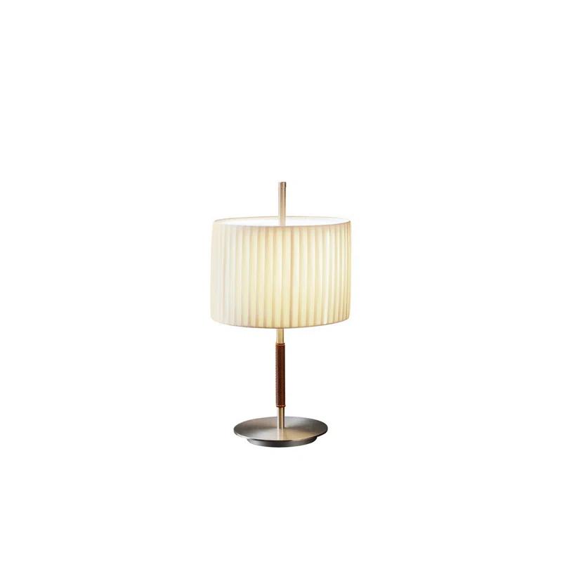 Elegant Satin Nickel 17" Table Lamp with White Translucent Shade