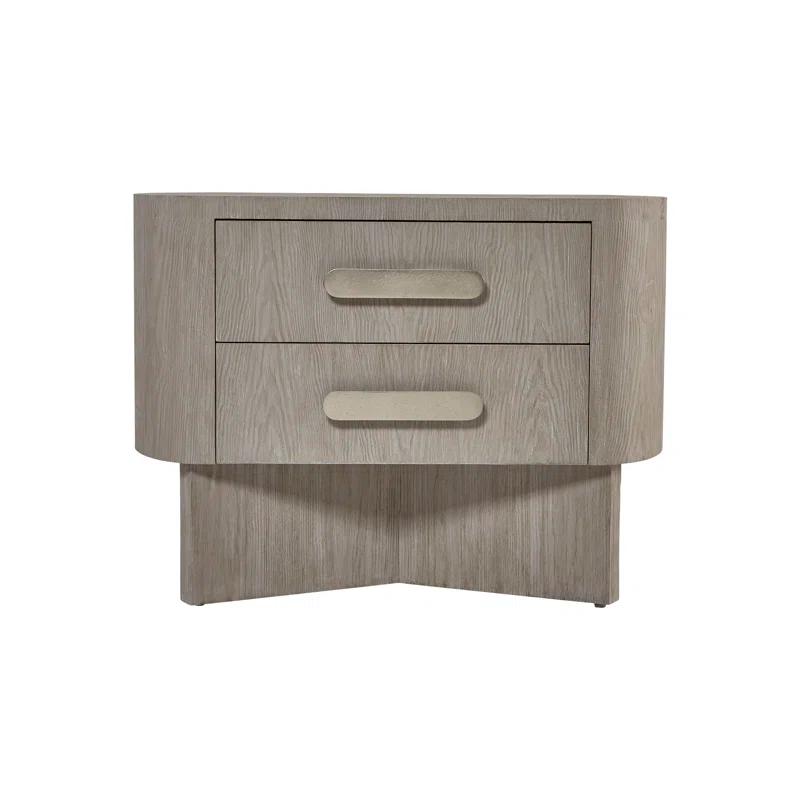 Trianon Contemporary Beige 2-Drawer Nightstand with USB Charging