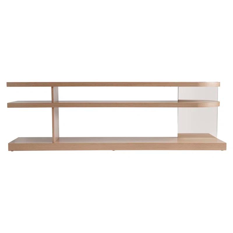 Transitional D-Shape Modulum Console Table with Storage - Brown