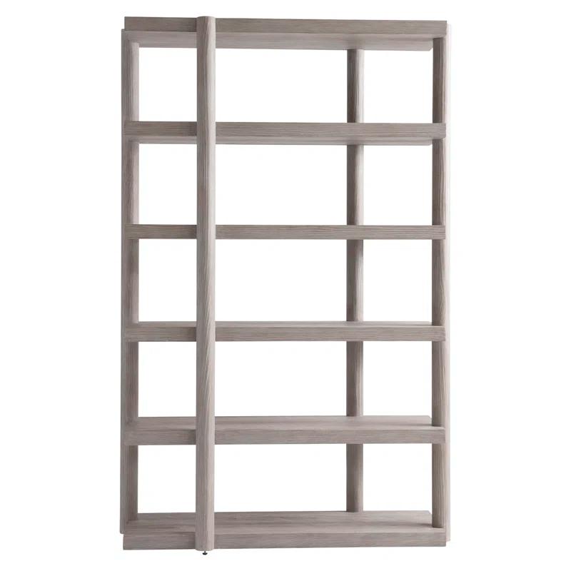 Trianon Contemporary Adjustable Gray Wood Etagere Bookcase