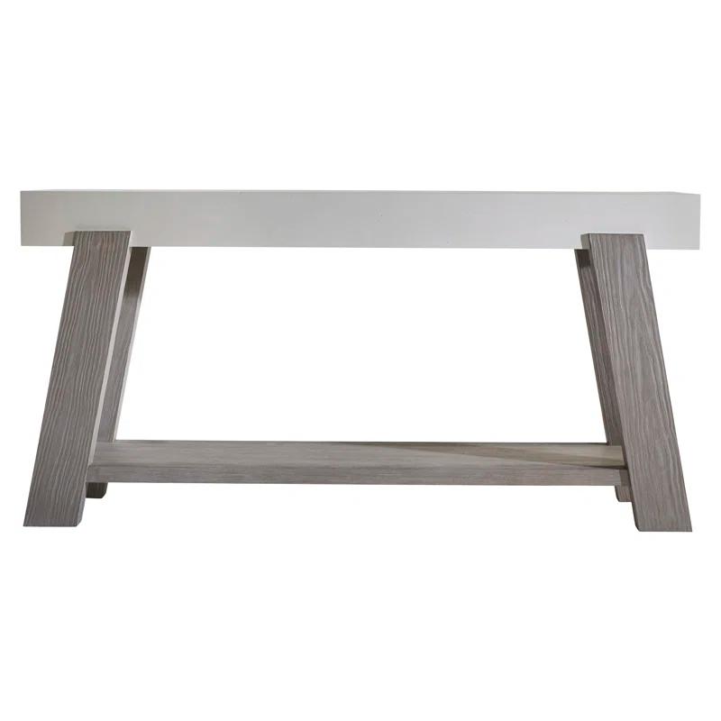 Quarry Faux Stone & Gris Pine 68'' Modern Console Table with Storage