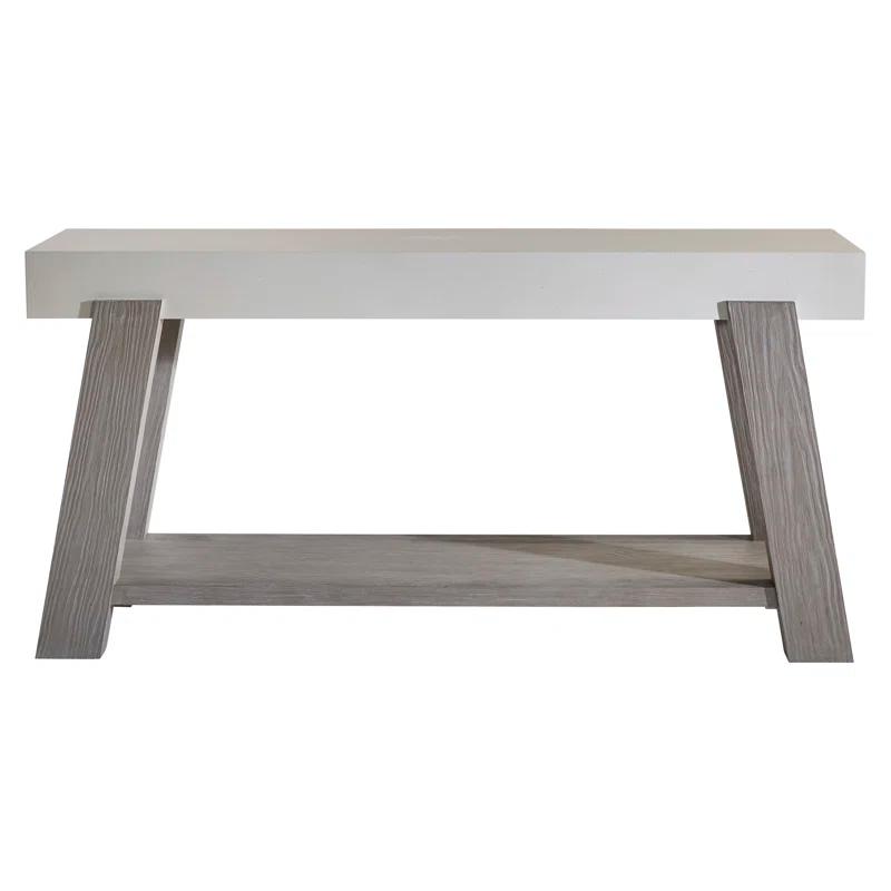 Quarry Faux Stone & Gris Pine 68'' Modern Console Table with Storage