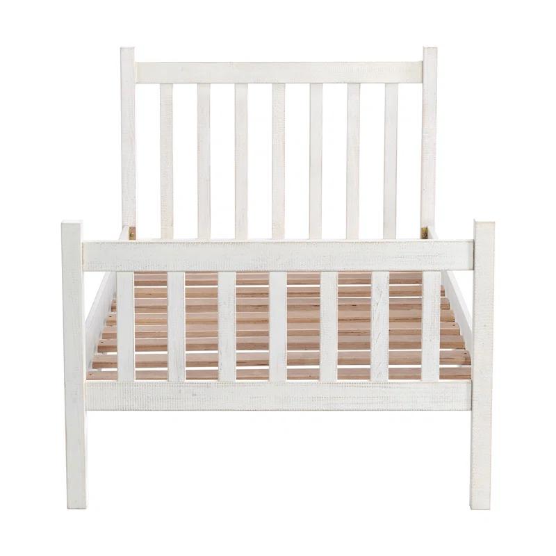 Windsor Wood Farmhouse Industrial Bohemian Style 3 Pc Bedroom Set With Slat Twin Bed 2 Nightstands