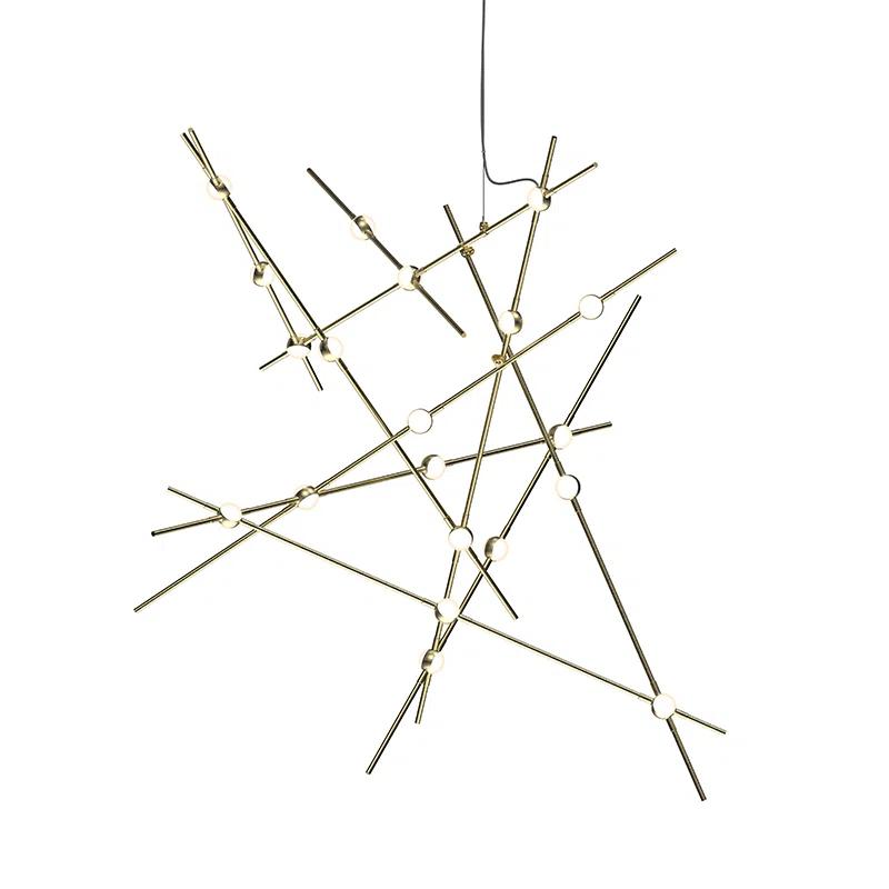 Constellation 20 - Light Dimmable LED Sputnik Modern Linear Chandelier