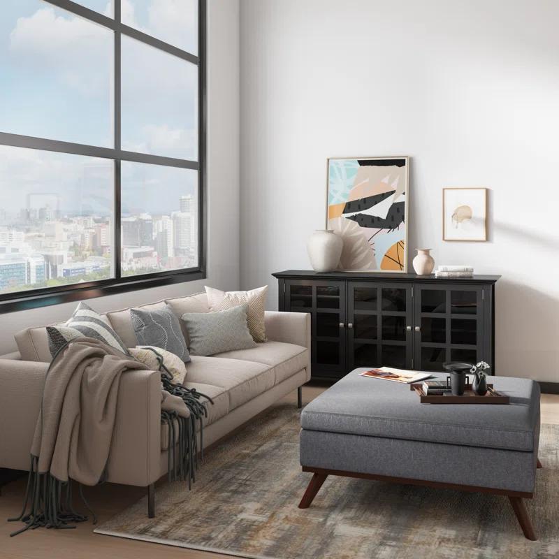 Simpli Home Owen Upholstered Ottoman