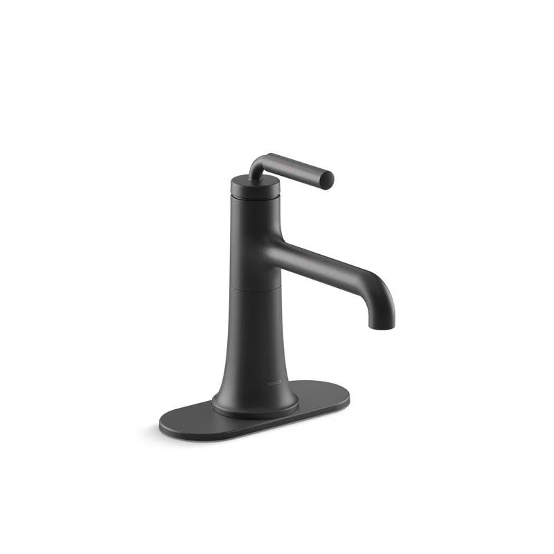 Matte Black Tone Single-Handle Monoblock Bathroom Faucet