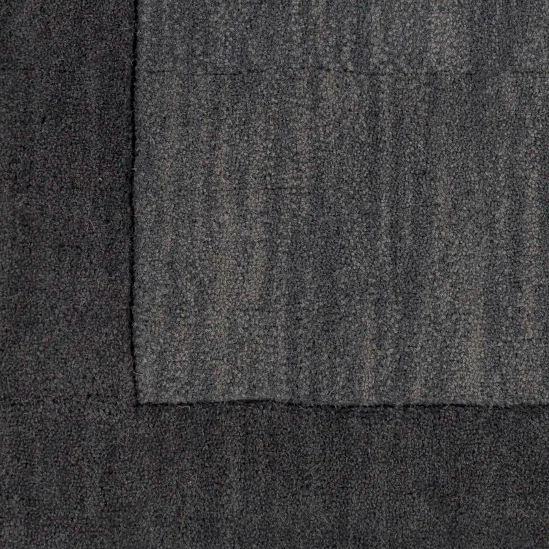 Handmade Tufted Black Wool Rectangular 8' x 10' Easy Care Rug