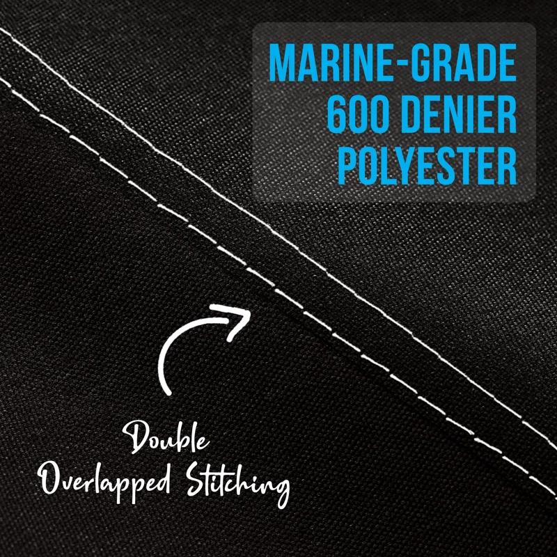 SereneLife 3 Bow Bimini Top - 2 Straps And 2 Rear Support Poles With Marine-Grade 600D Polyester Canvas (Gray) | Wayfair