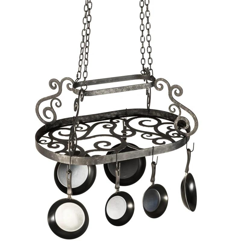 Neo Metal Handcrafted Oval Hanging Pot Rack
