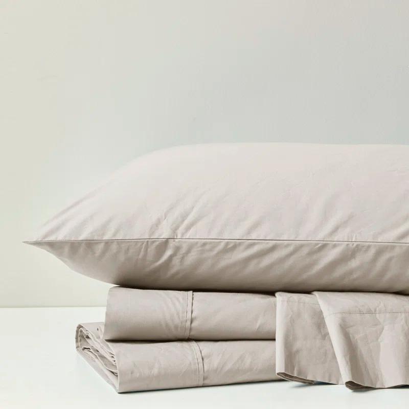 Madison Park Peached Percale 200 Thread Count Relaxed Cotton Percale Sheet Set