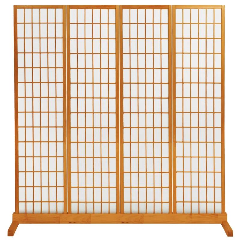 Room Divider Stand Honey 4 Panel