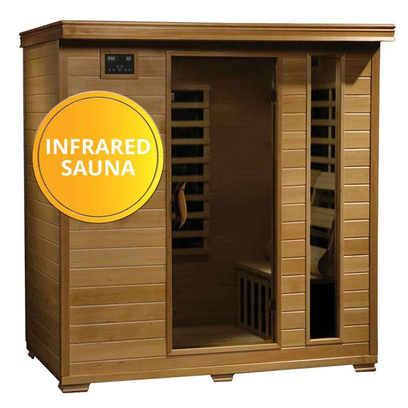 Luxurious 4-Person Hemlock Carbon Infrared Home Sauna