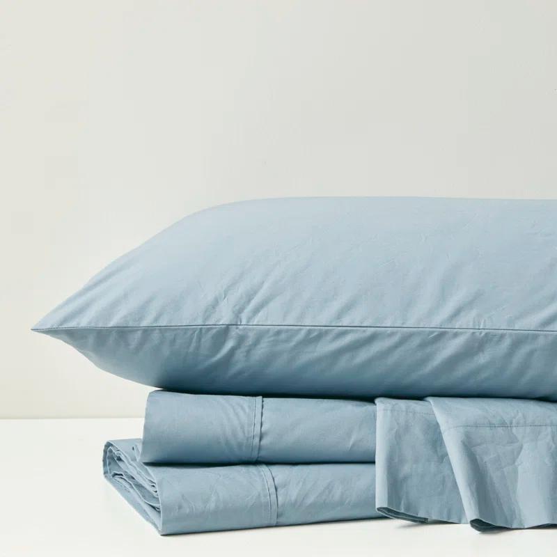 Peached Percale 200 Thread Count Relaxed Cotton Percale Sheet Set