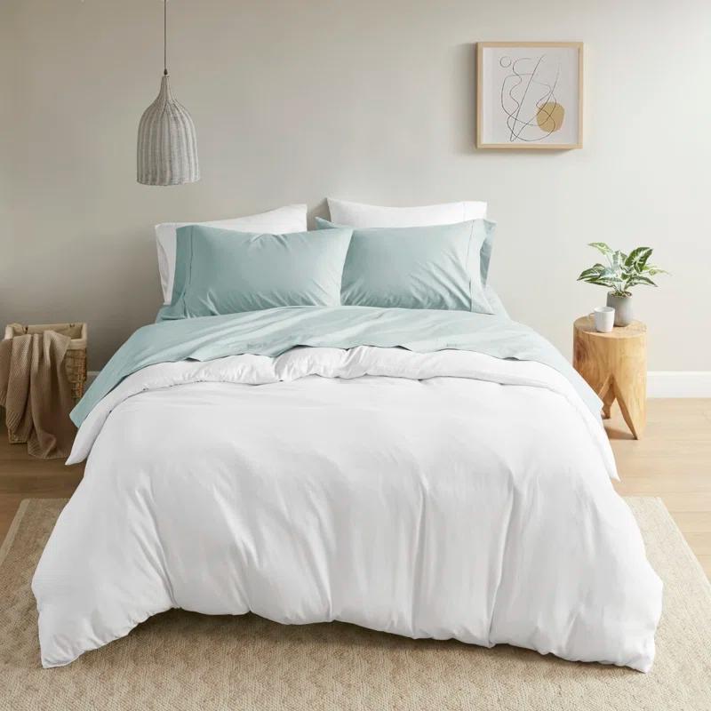 Aqua Breeze 200 Thread Count Cotton Percale Full/Double Sheet Set