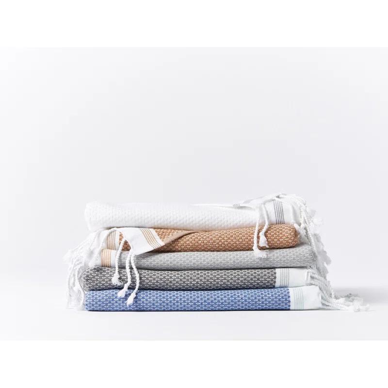 Lake Blue and Sea Spray Stripe Organic Turkish Cotton 6-Piece Towel Set