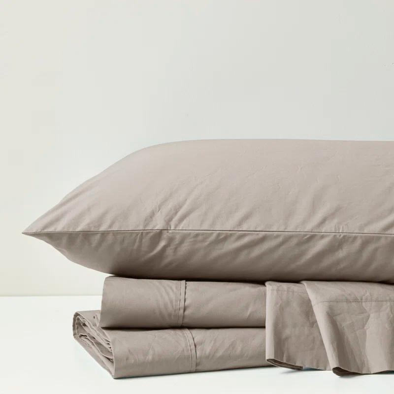 Madison Park Peached Percale 200 Thread Count Relaxed Cotton Percale Sheet Set