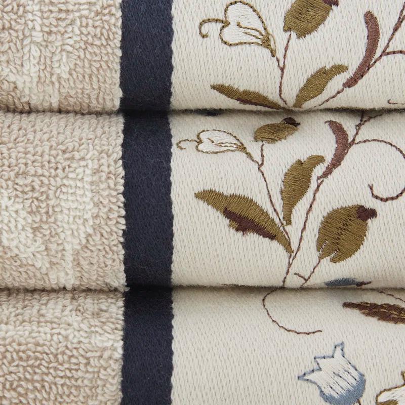 Madison Park Raheem Embroidered Cotton Jacquard Towel Set (Set of 6)