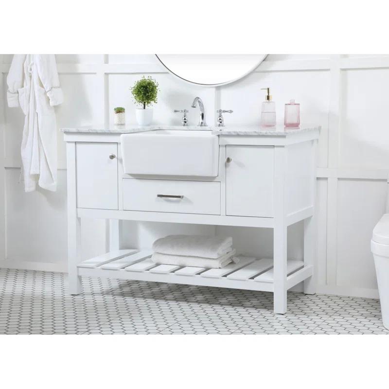Pelaghia 48'' Single Bathroom Vanity with Marble Top