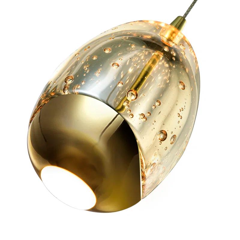 Venezia 3.5-in Integrated LED Height Adjustable ETL Certified Pendant Light with Glass Shade