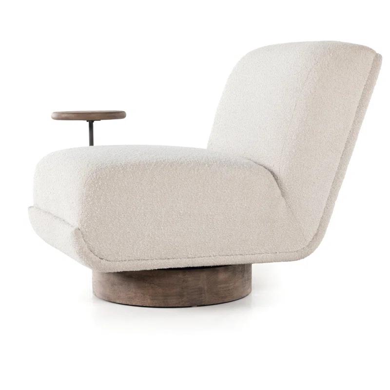 Bronwyn Cream Swivel Slipper Chair in Knoll Natural