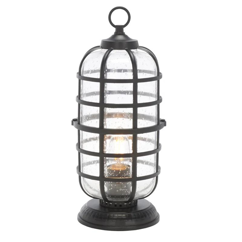 Edison 17'' Black Metallic Outdoor Table Lamp
